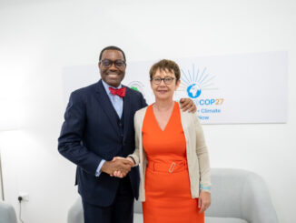African Development Bank President, Dr. Akinwumi Adesina and European Bank for Reconstruction and Development President, Odile Reinaud-Basso