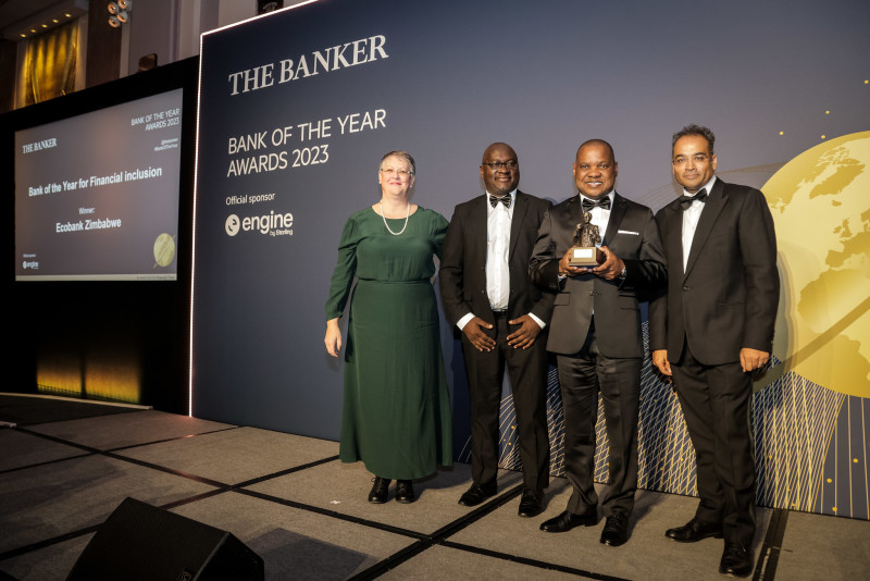 Five Ecobank affiliates win Bank of the Year 2023 awards and Ecobank Zimbabwe wins Global Award for Financial Inclusion in The Banker's Awards 2023 .
